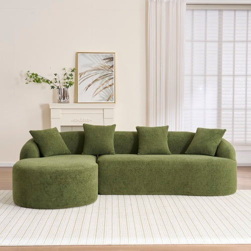 LY-022 Full Compression Sponge L-Shape Sectional Sofa, Brown Modular
