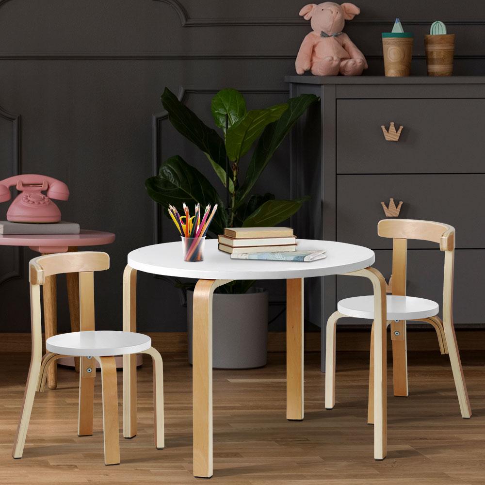 Keezi 3PCS Kids Table and Chairs Set Activity Toy Play Desk
