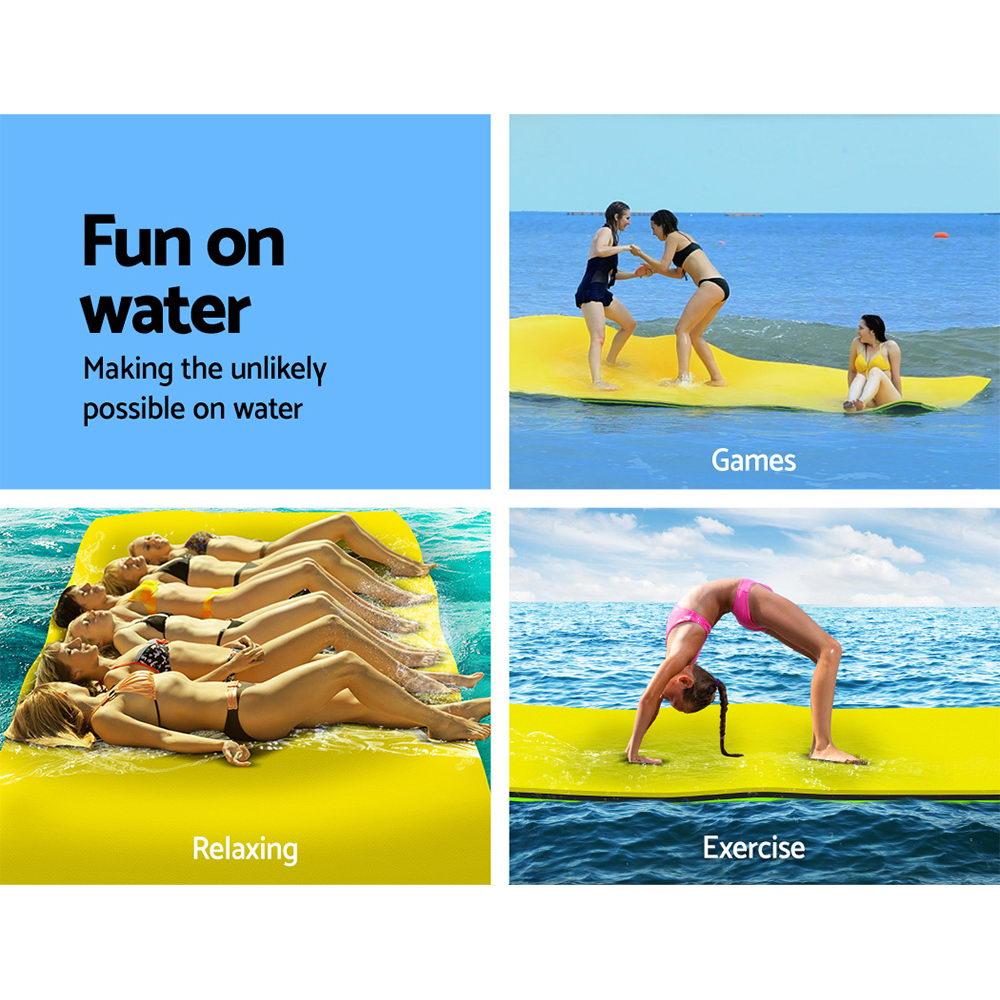 Weisshorn Floating Water Mat 3.5x1.8m Foam Pad Swimming Pool Island
