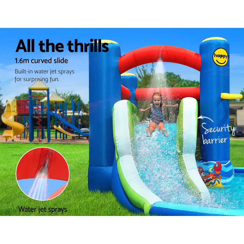 Happy Hop Inflatable Water Slide Jumping Trampoline Castle Bouncer Toy