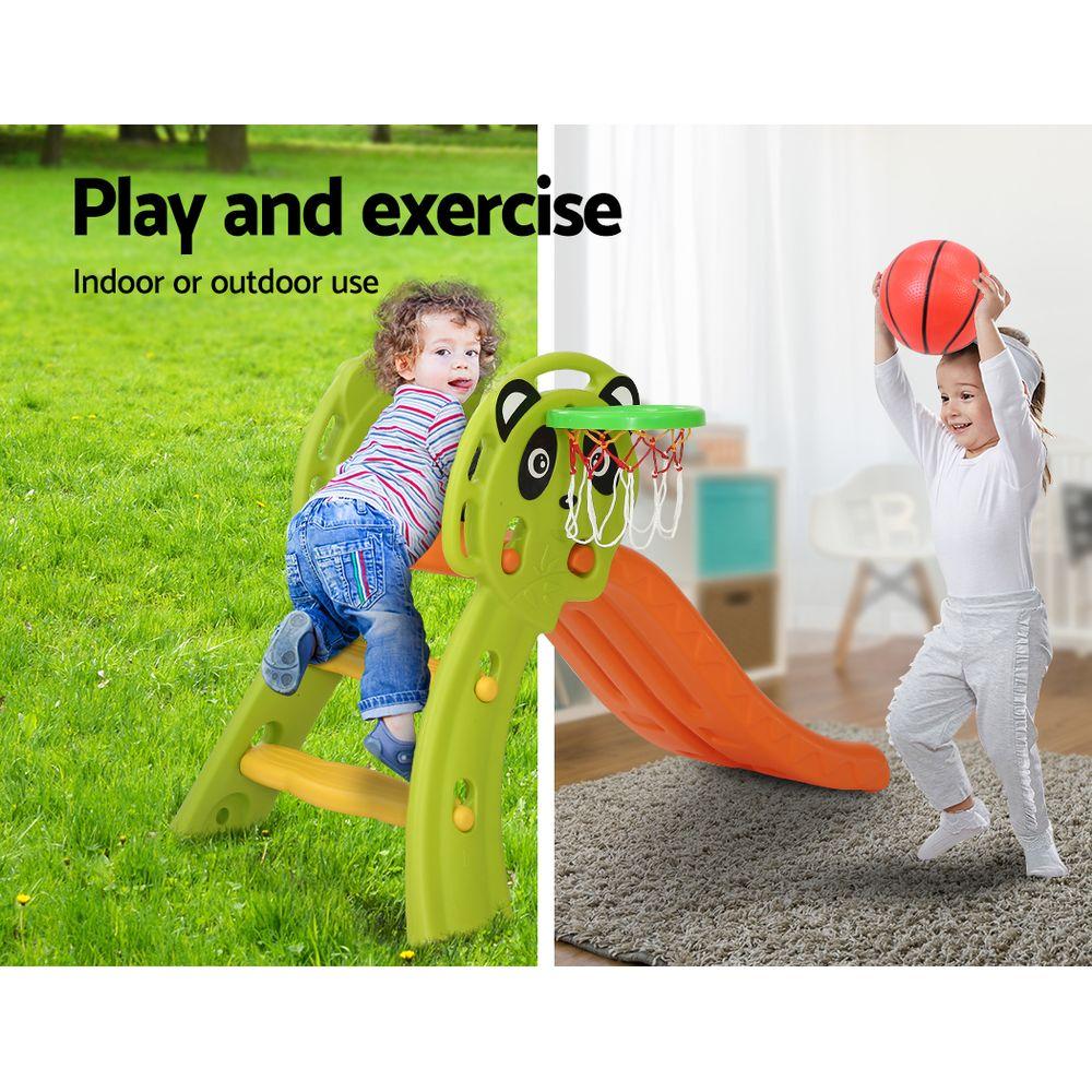 Keezi Kids Slide Set Basketball Hoop Indoor Outdoor Playground Toys