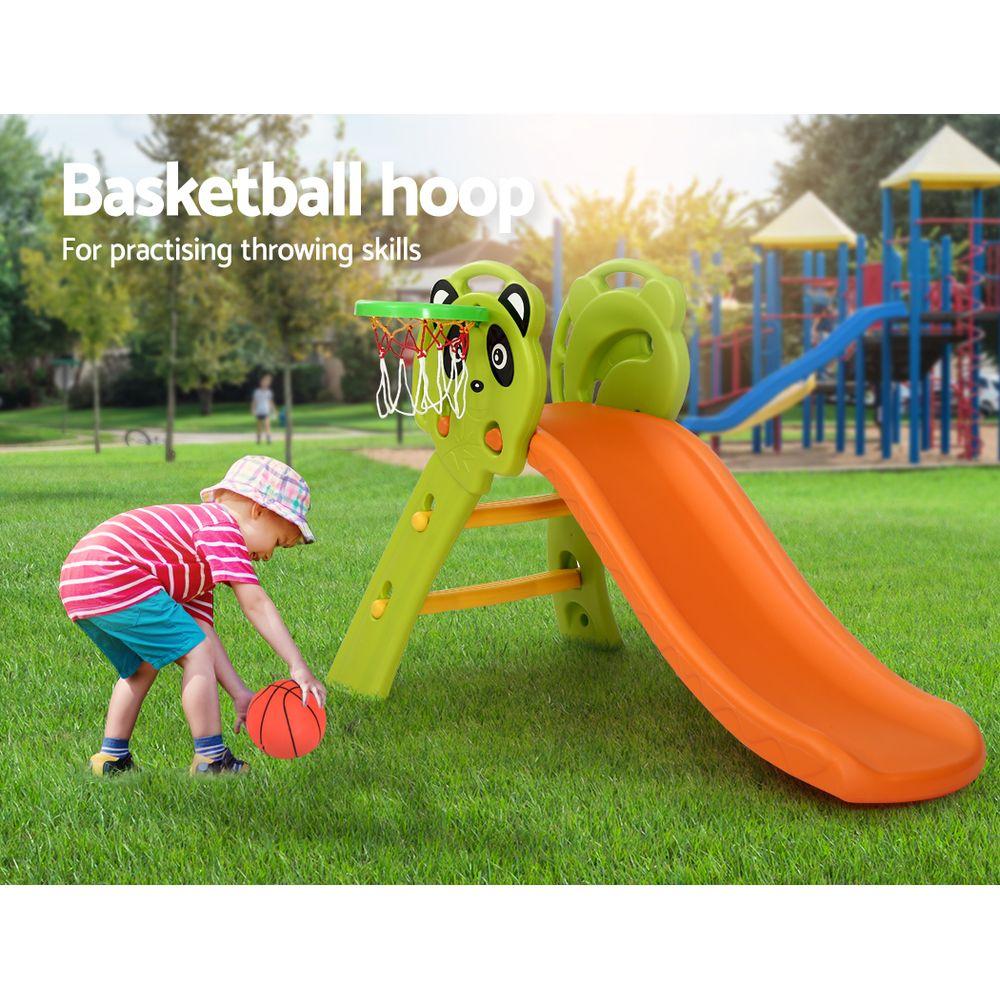 Keezi Kids Slide Set Basketball Hoop Indoor Outdoor Playground Toys
