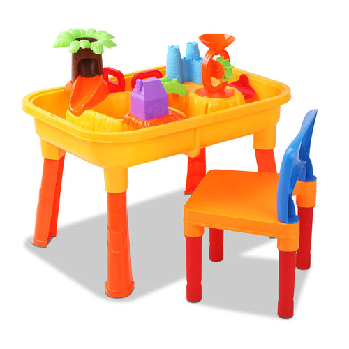 Keezi Kids Sandpit Pretend Play Set Sand Water Table Chair Outdoor