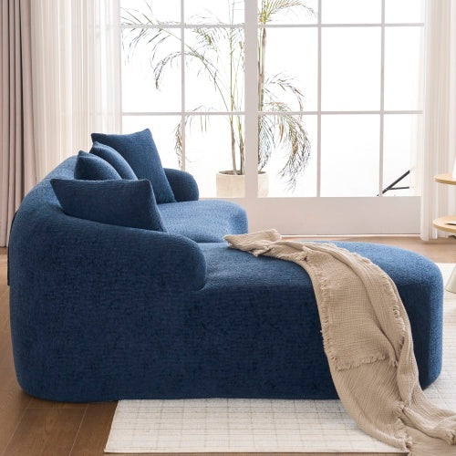 LY-022 Full Compression Sponge L-Shape Sectional Sofa, Brown Modular