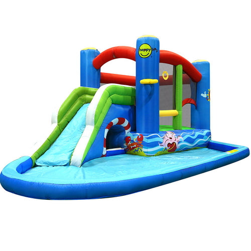 Happy Hop Inflatable Water Slide Jumping Trampoline Castle Bouncer Toy