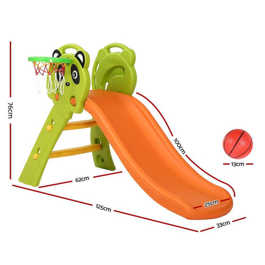 Keezi Kids Slide Set Basketball Hoop Indoor Outdoor Playground Toys