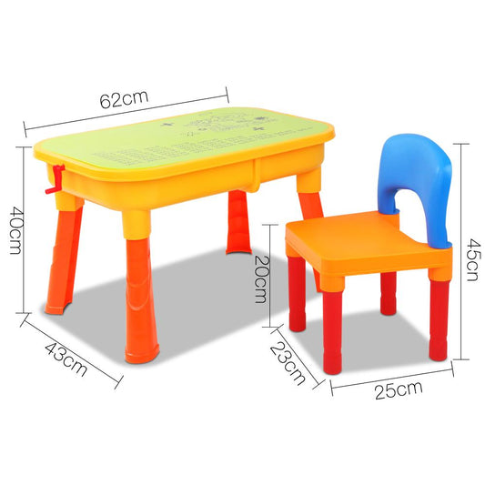 Keezi Kids Sandpit Pretend Play Set Sand Water Table Chair Outdoor